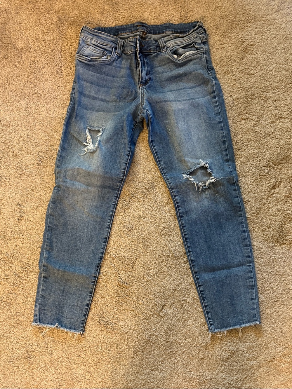 Kut Blue Ripped Ankle Jeans